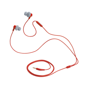 JBL Endurance Run 2 Wired - Coral Orange - Waterproof Wired Sports In-Ear Headphones - Detailshot 3